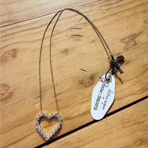 Electric Picks Gold Heart CZ Pendant Necklace